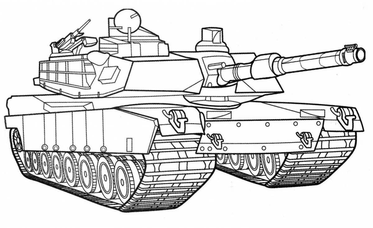 Замечательный танк-раскраска для мальчиков 8 лет