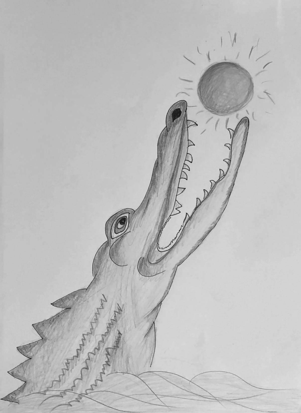 Очаровательная раскраска «украденное солнце» для детей