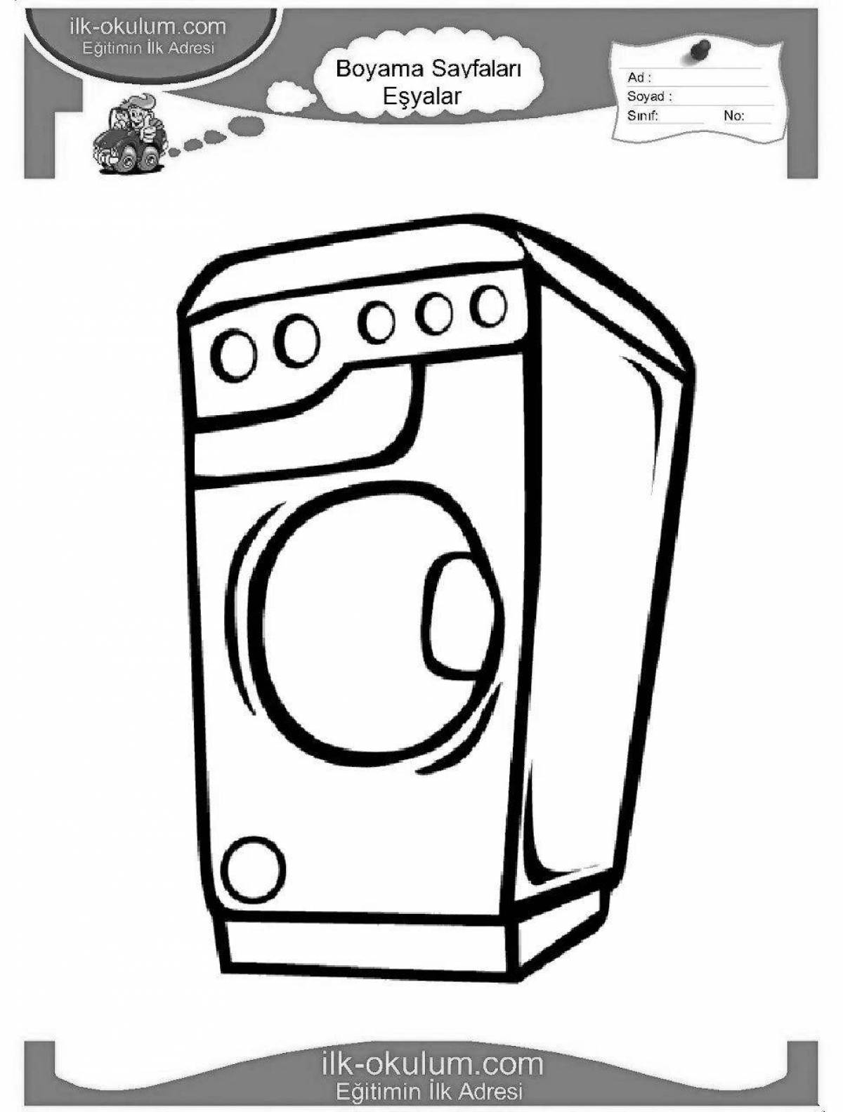 Fabulous washing machine coloring pages for kids