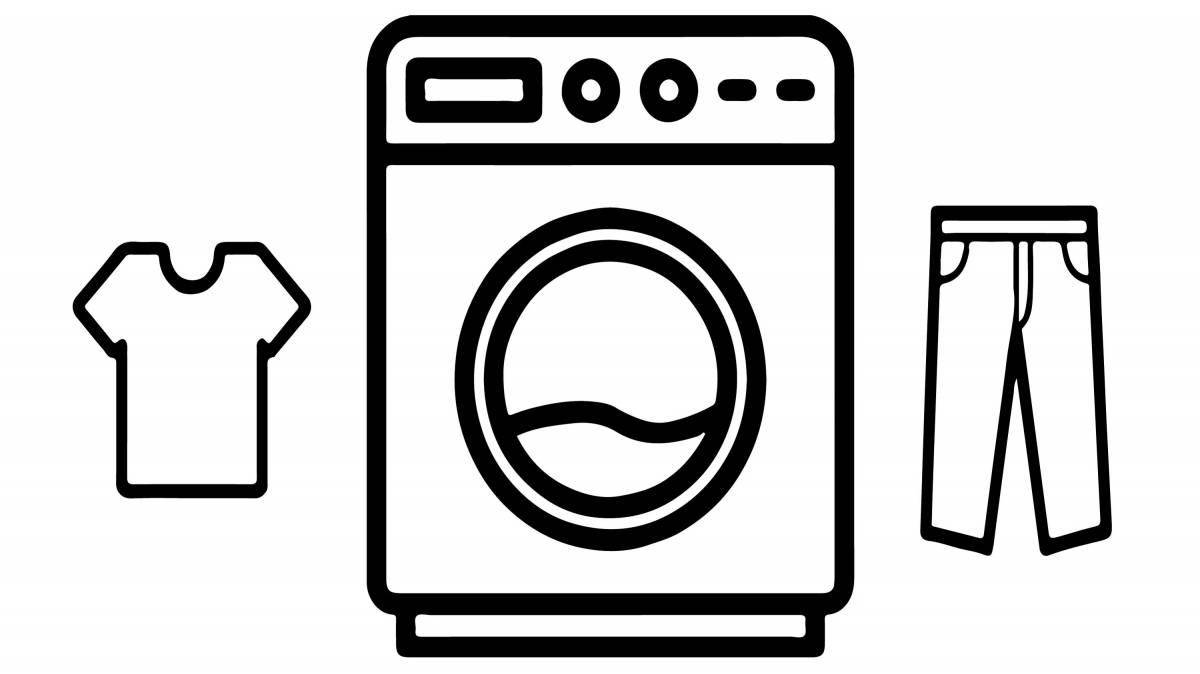 Creative washing machine coloring page for toddlers