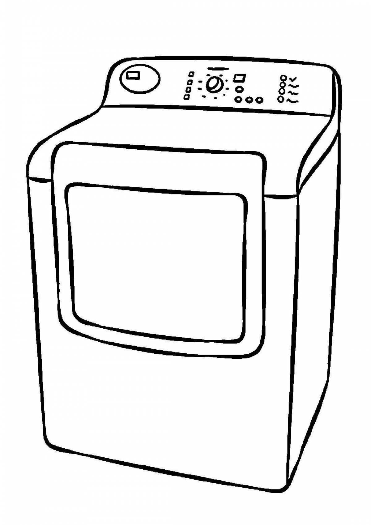 Раскраска «великолепная стиральная машина» для малышей