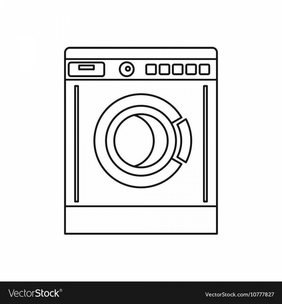Amazing washing machine coloring page for kids
