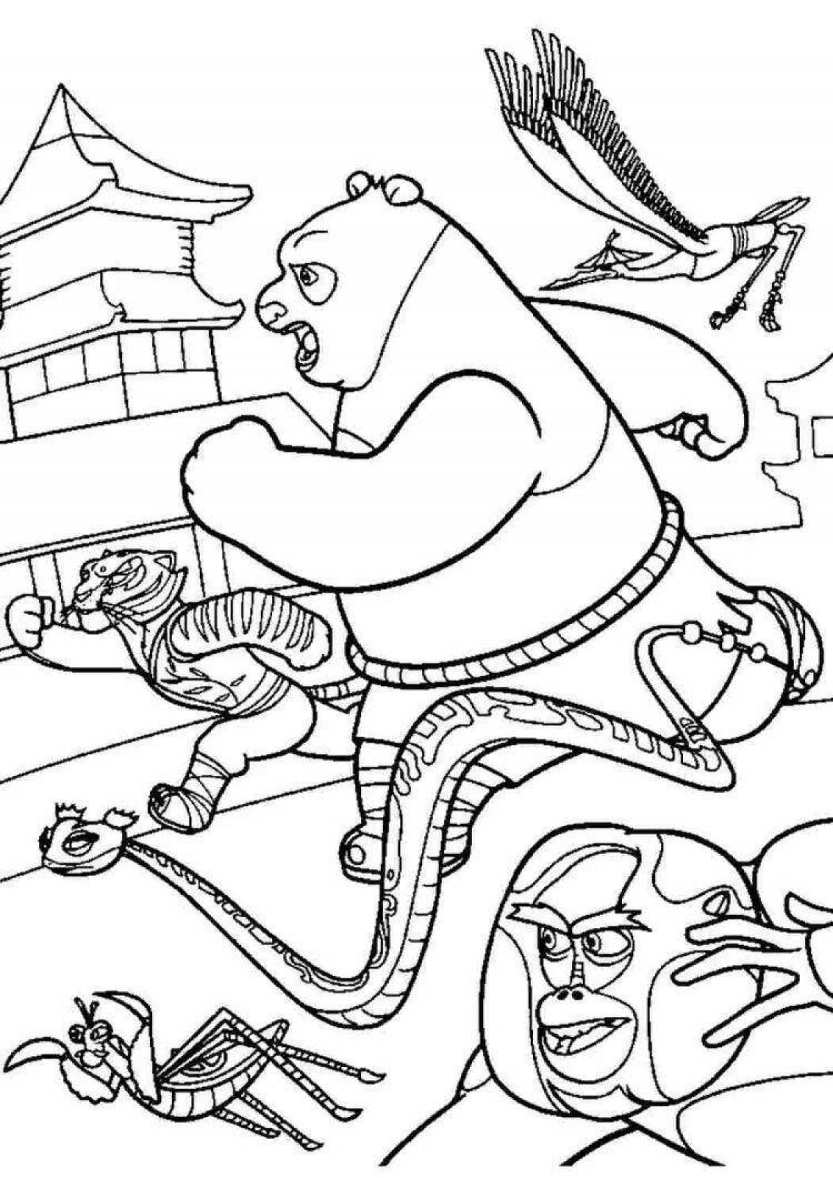 Magic kung fu panda coloring book for kids