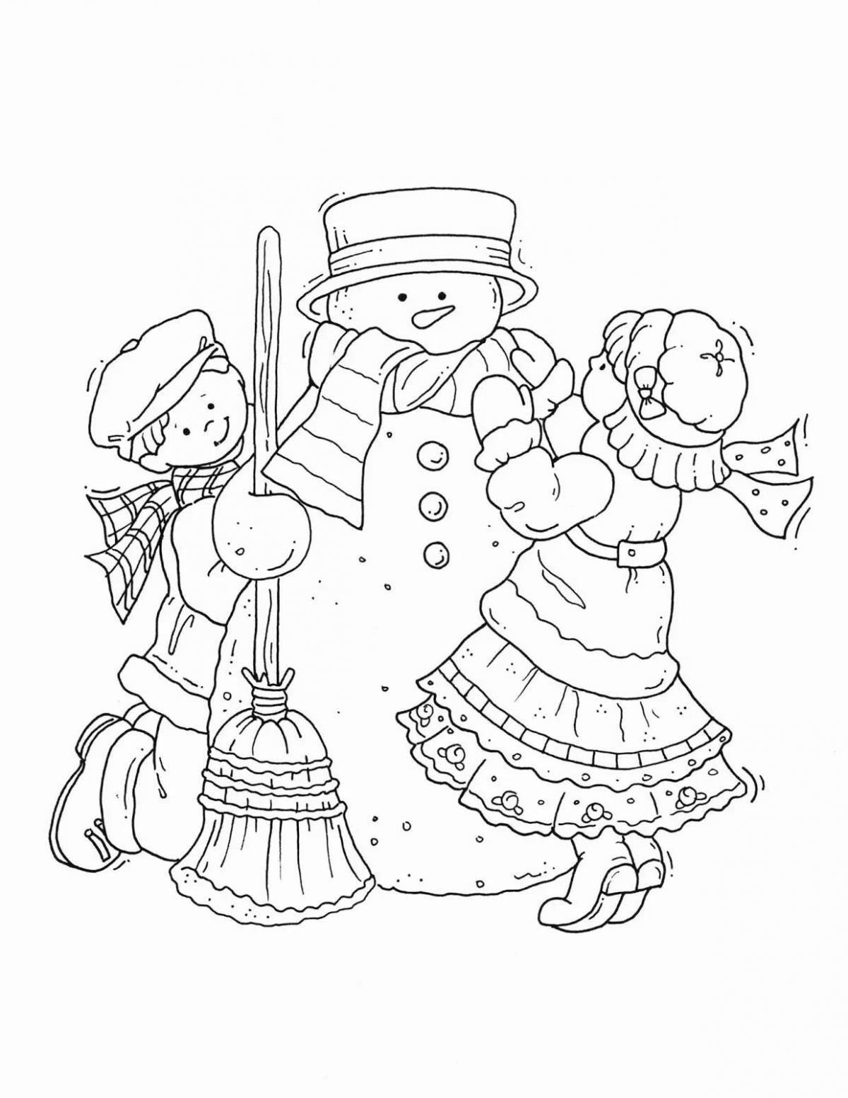 Holiday coloring-carols for children 4-5 years old