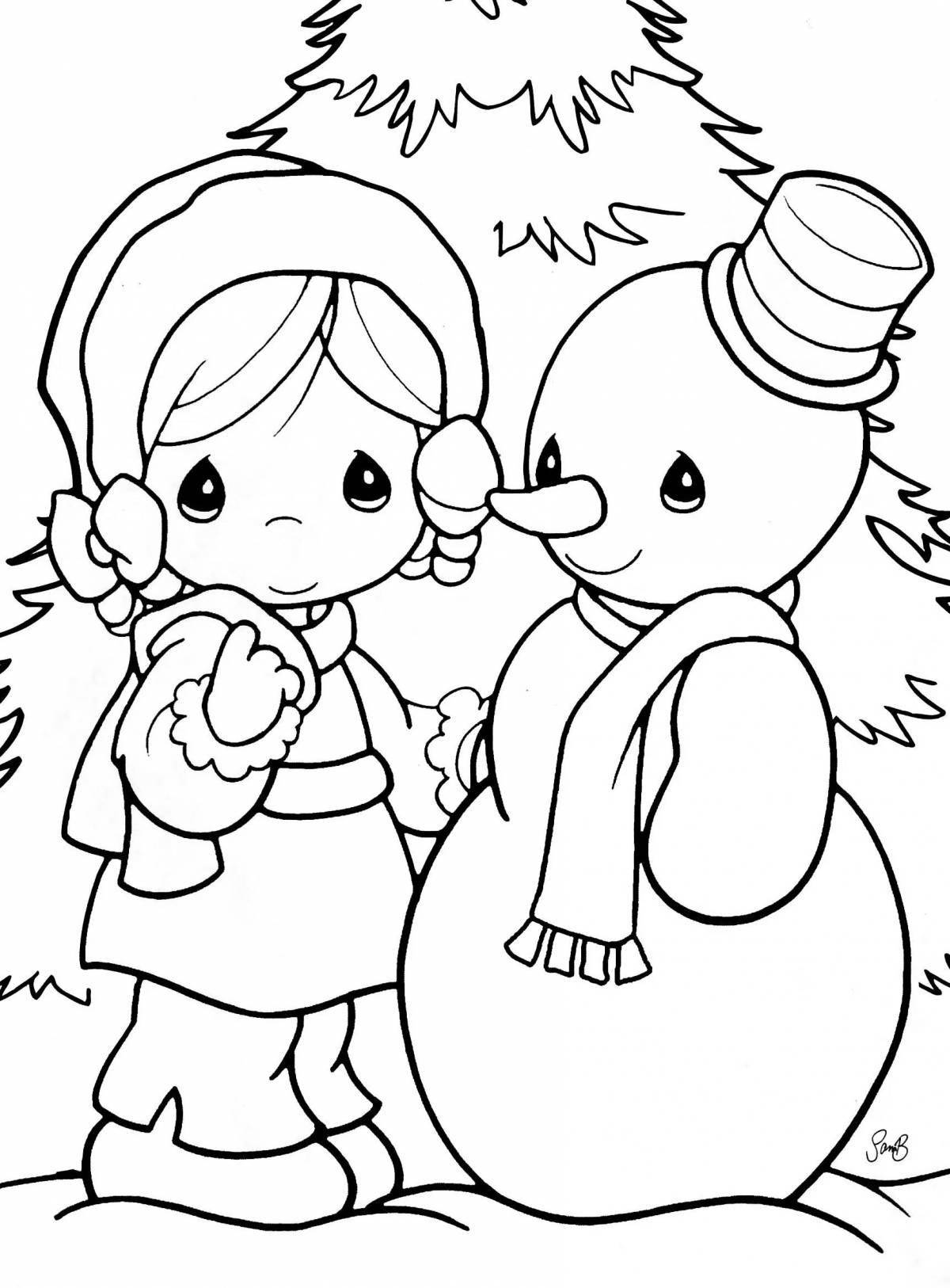 Glorious carol coloring pages for children 4-5 years old