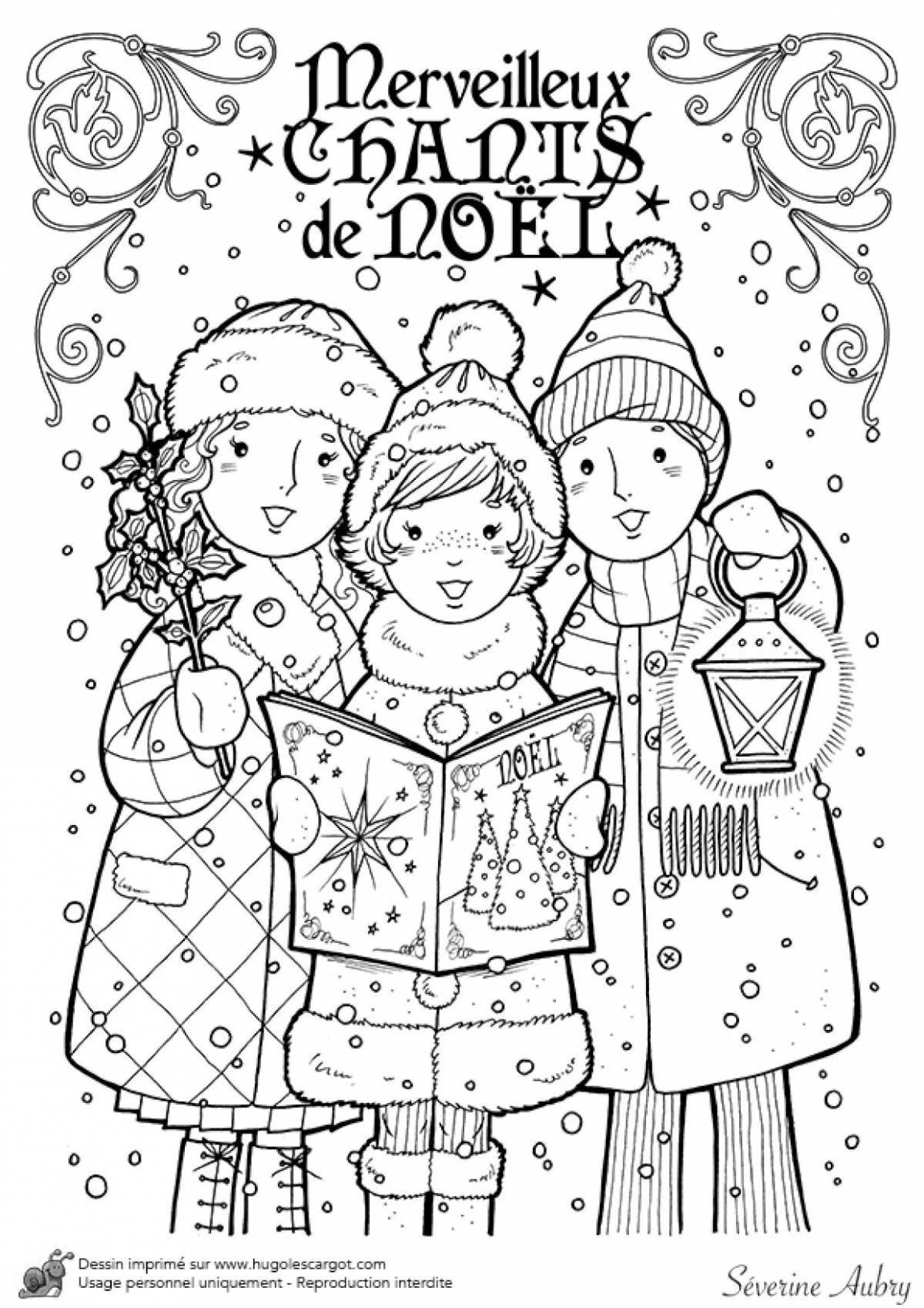 Crazy carol coloring pages for 4-5 year olds
