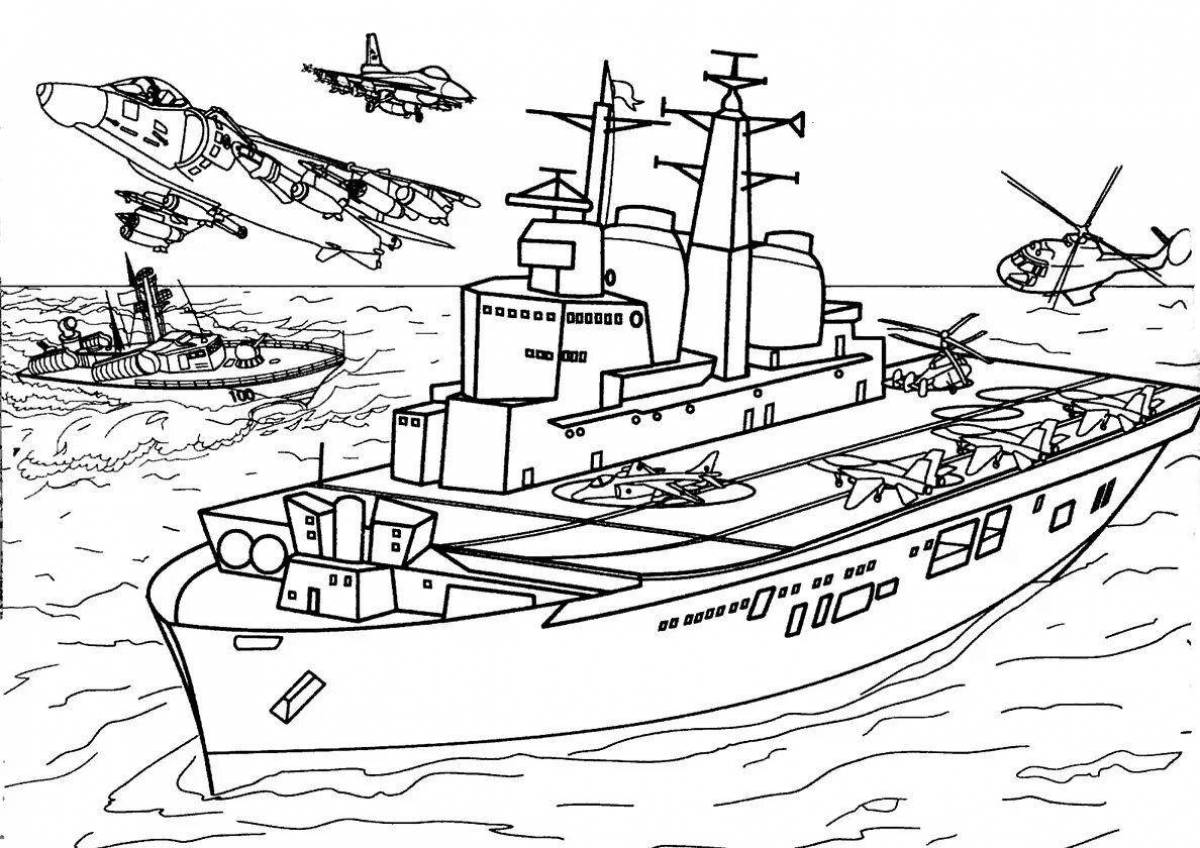 Colorful Russian military equipment coloring pages for kids