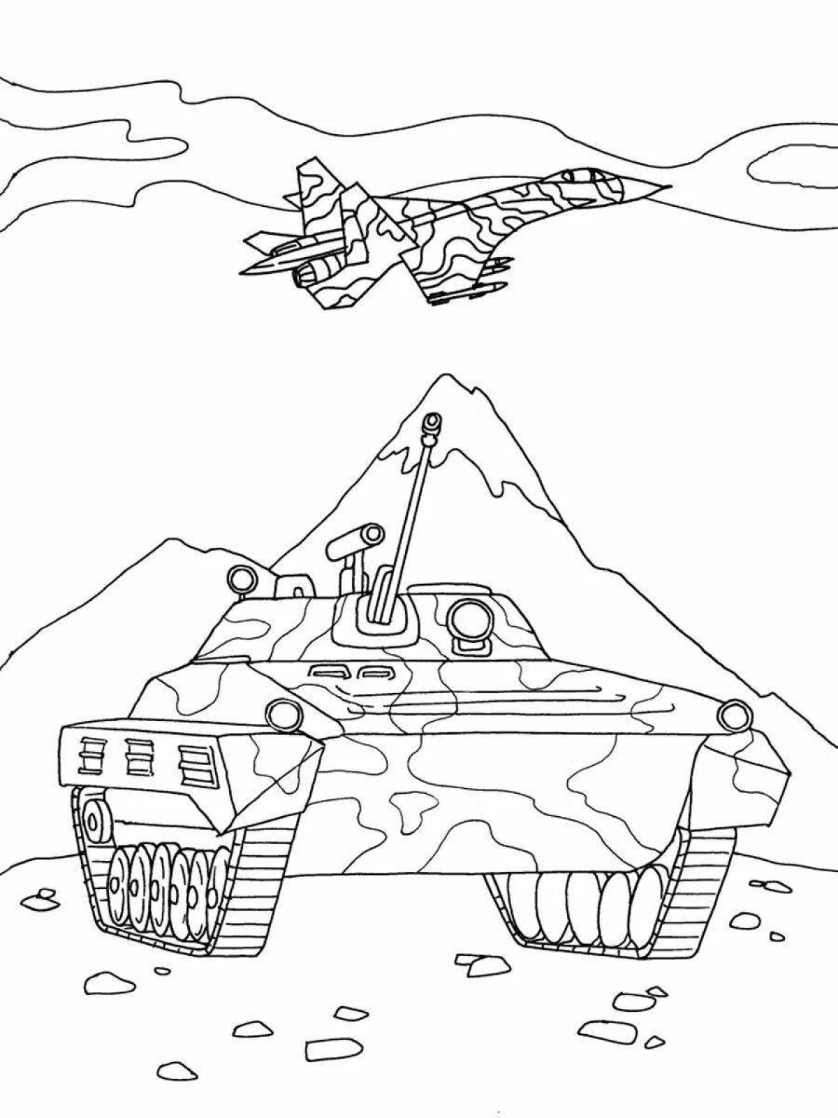 Amazing coloring pages of Russian military vehicles for kids