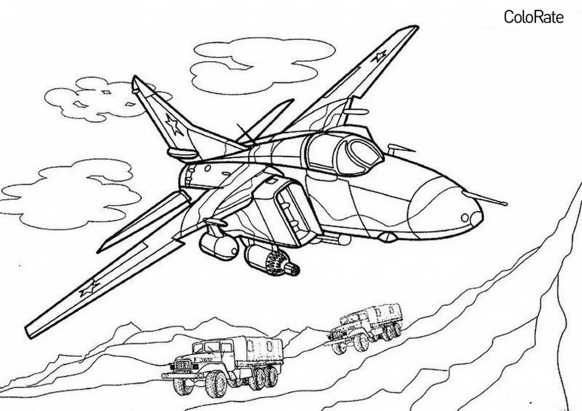 We invite coloring pages of Russian military equipment for the little ones
