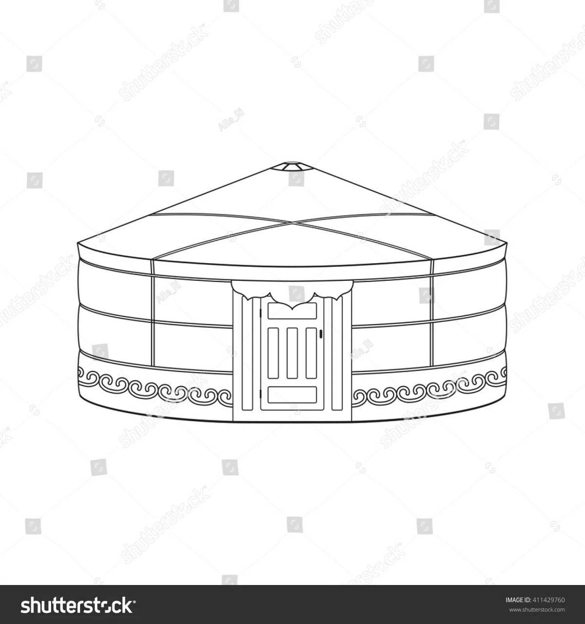 A fun yurt coloring book for kids 5-6 years old