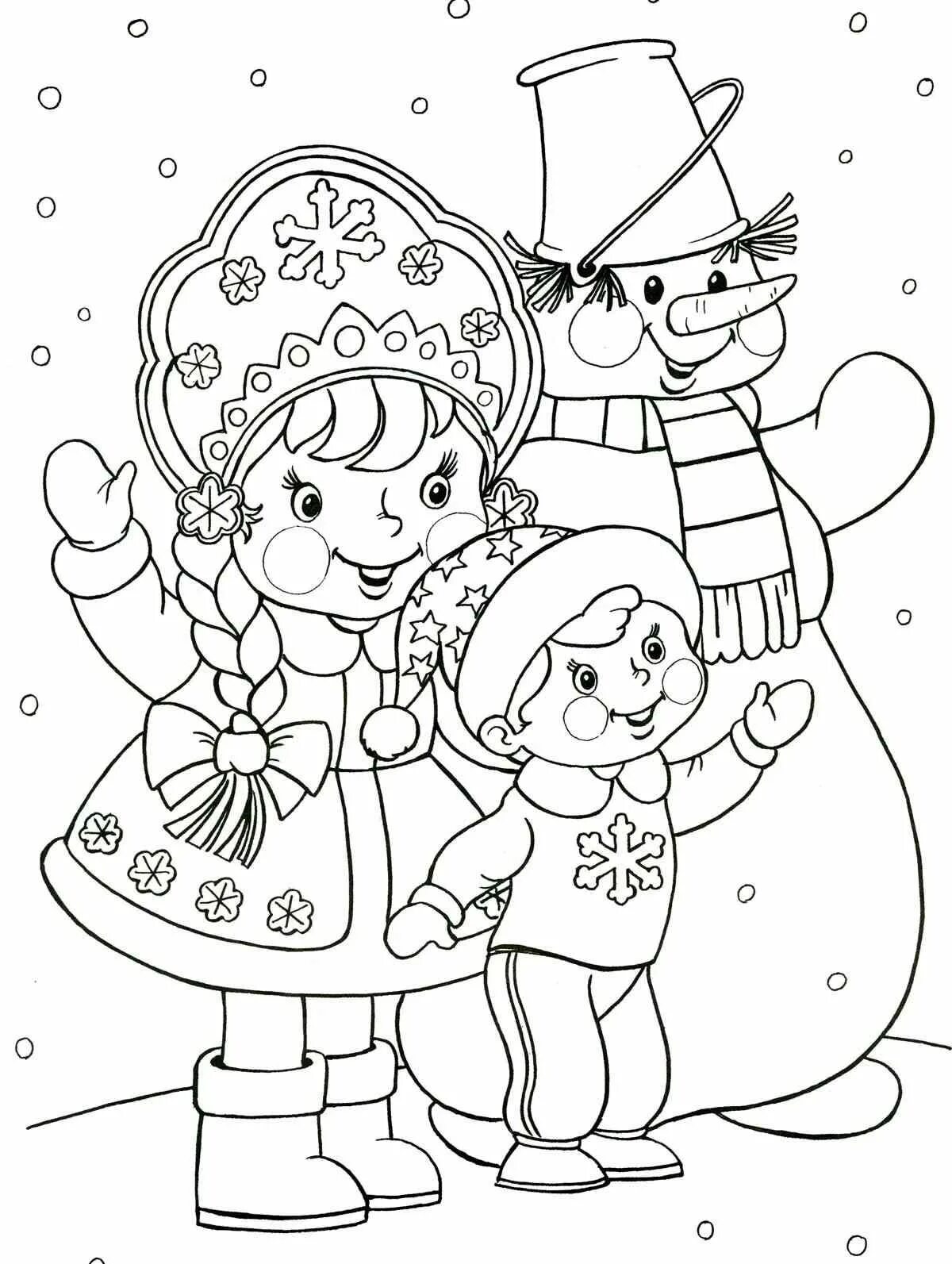 Coloring page jubilant new year