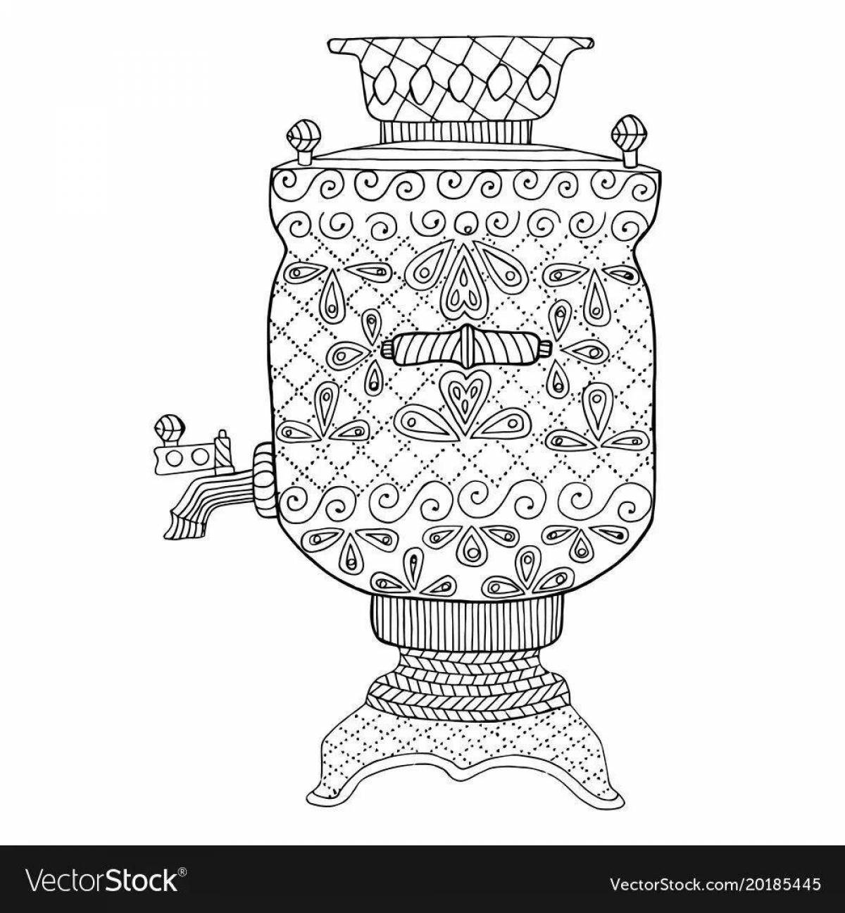 A fascinating samovar coloring book for children 5-6 years old