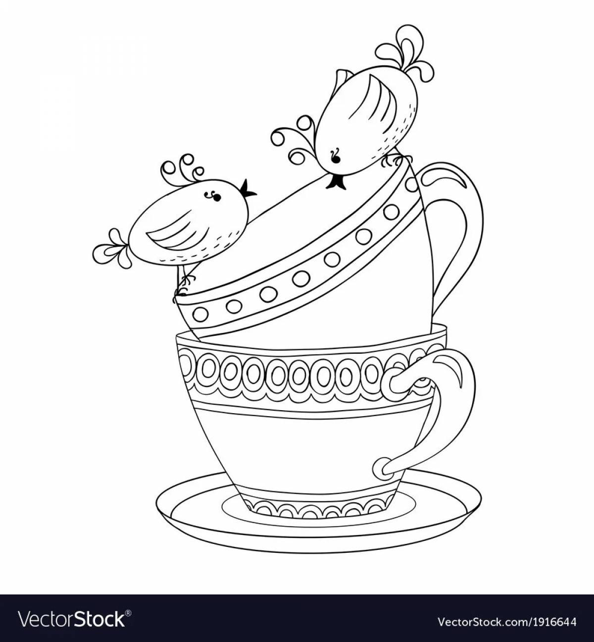 Cute samovar coloring book for kids