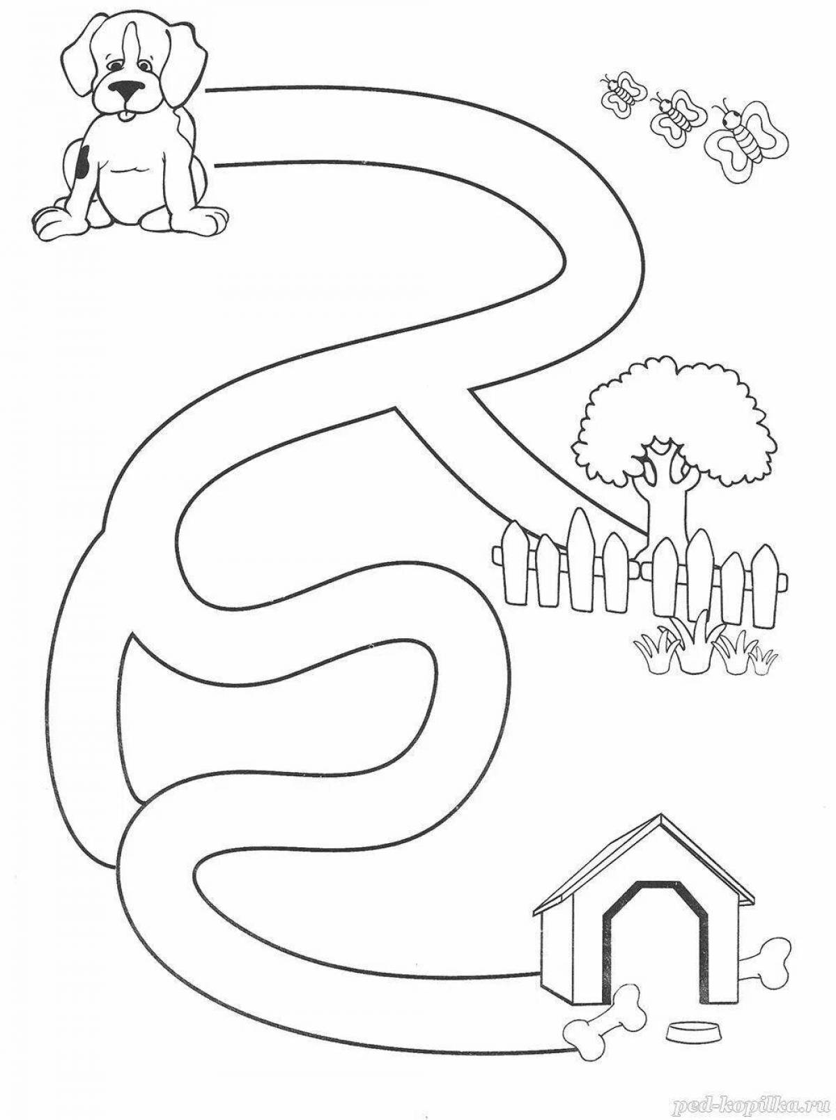 Charming maze coloring book for kids 3-4 years old