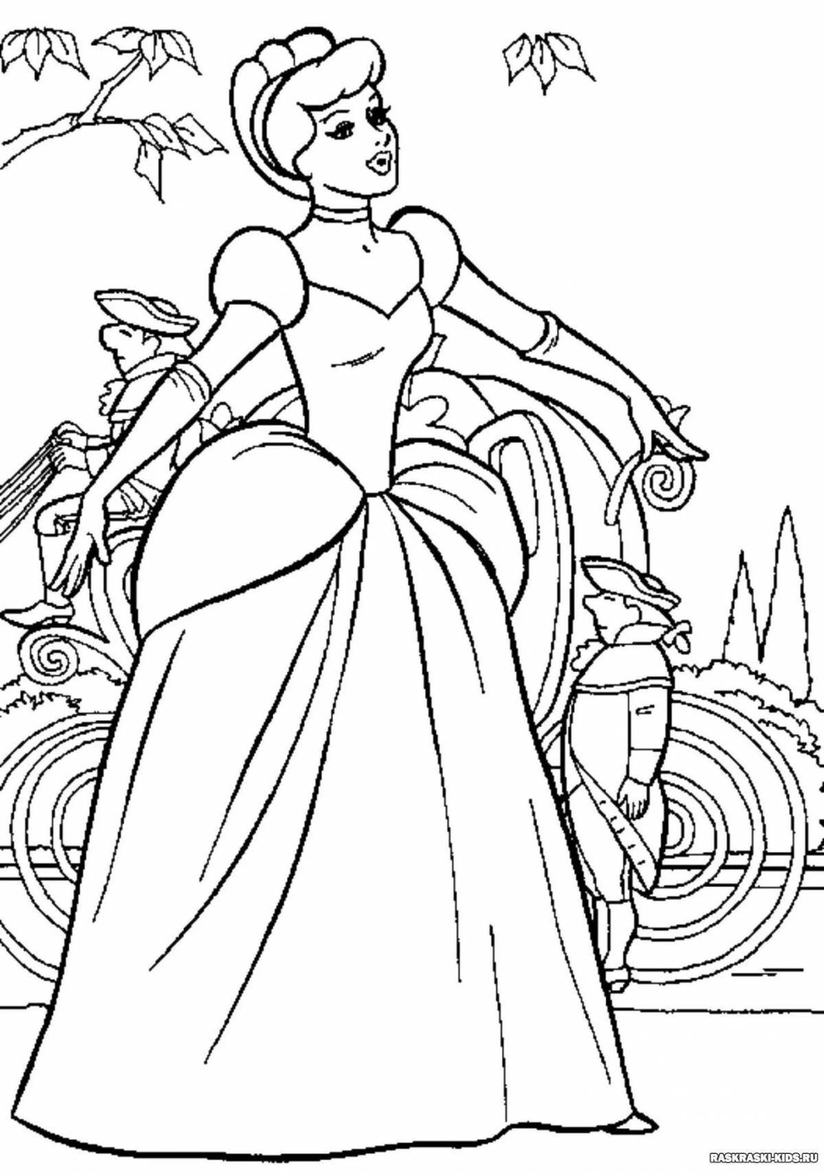 Charming Cinderella coloring book for kids