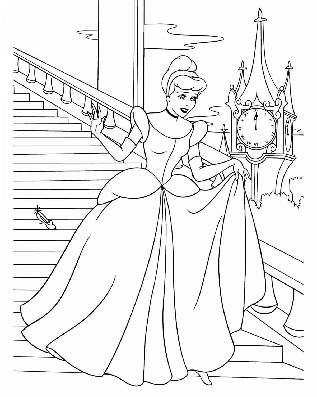 Magic coloring Cinderella for children 4-5 years old