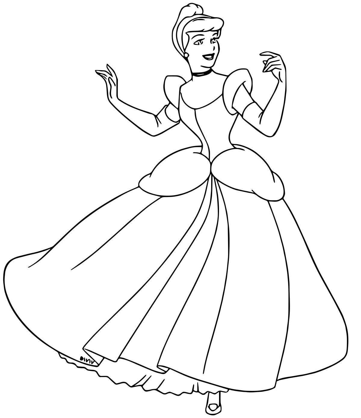 Joyful Cinderella coloring pages for kids