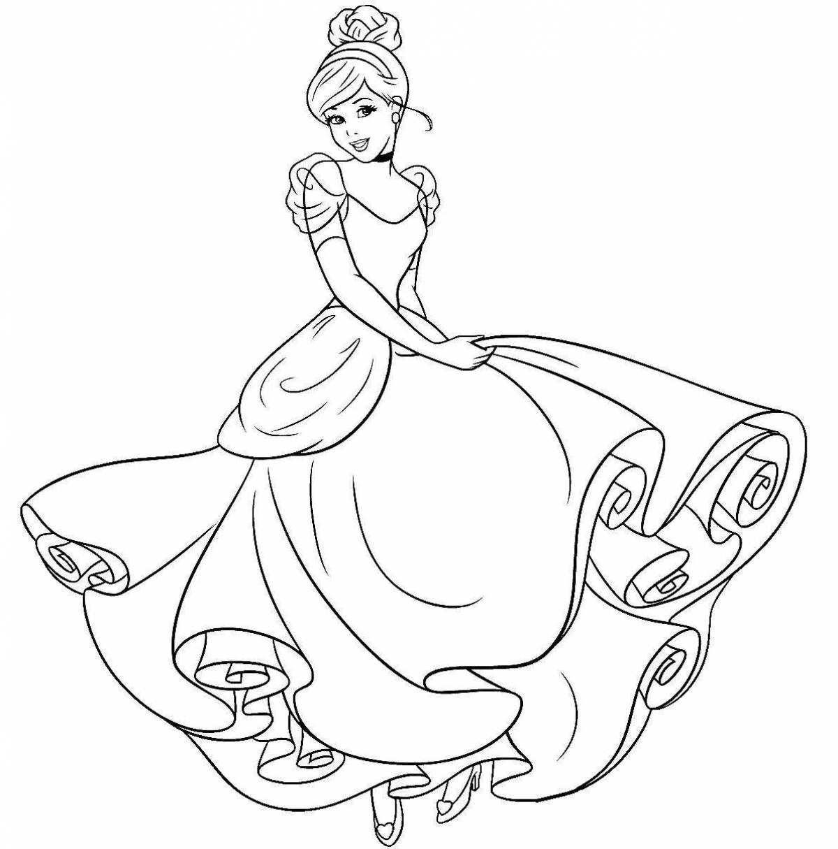 Fairytale coloring Cinderella for preschoolers