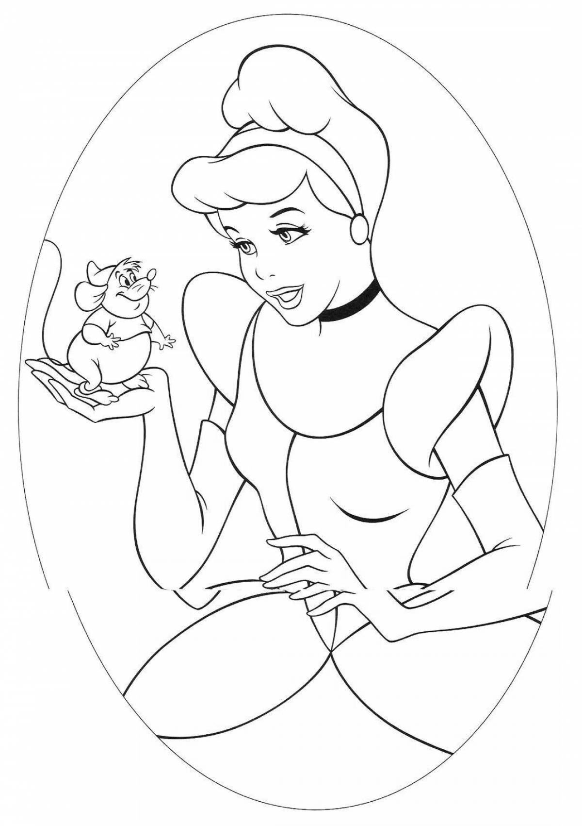 Beautiful Cinderella coloring book for children 4-5 years old
