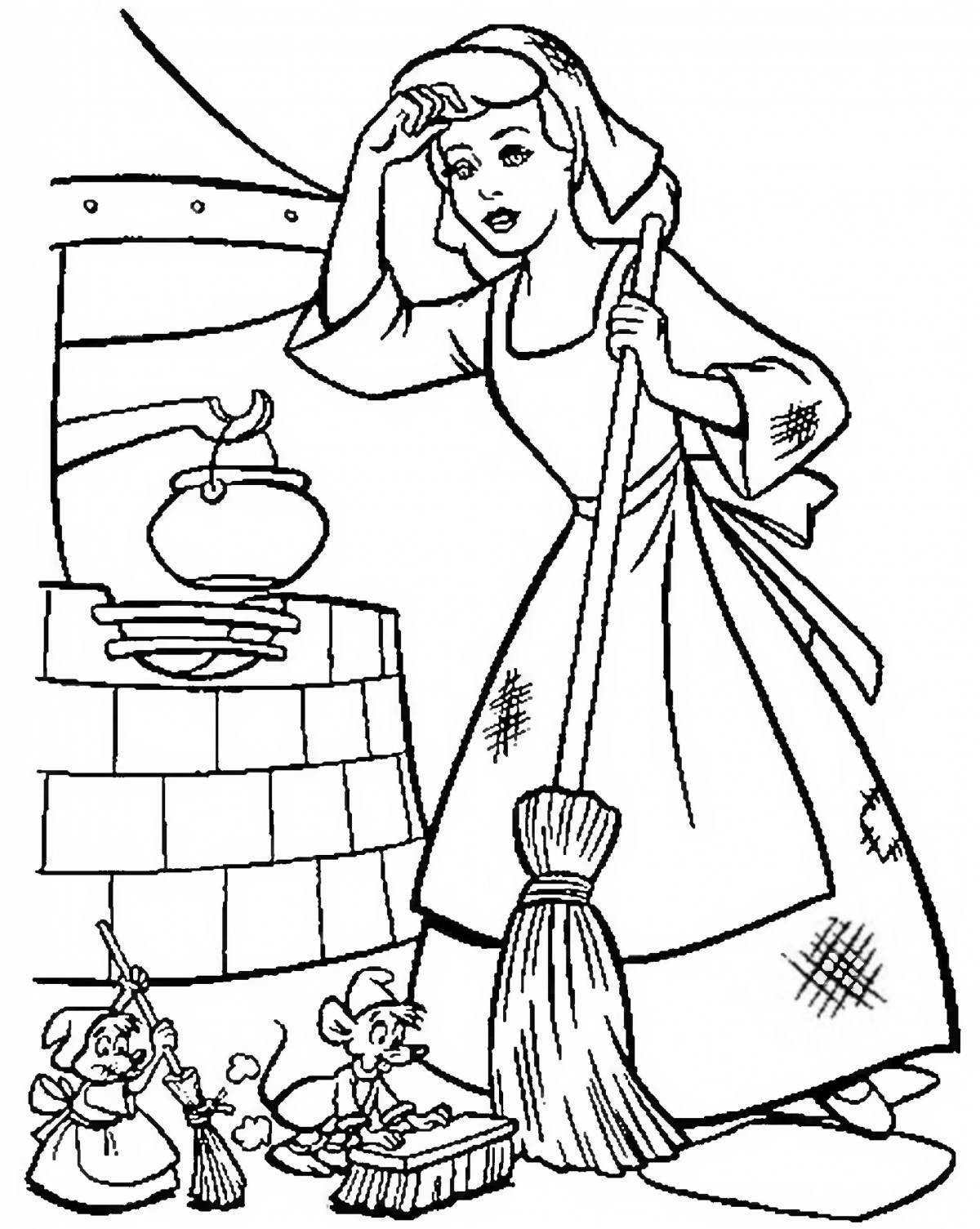 Photo Violent Cinderella coloring book for preschoolers