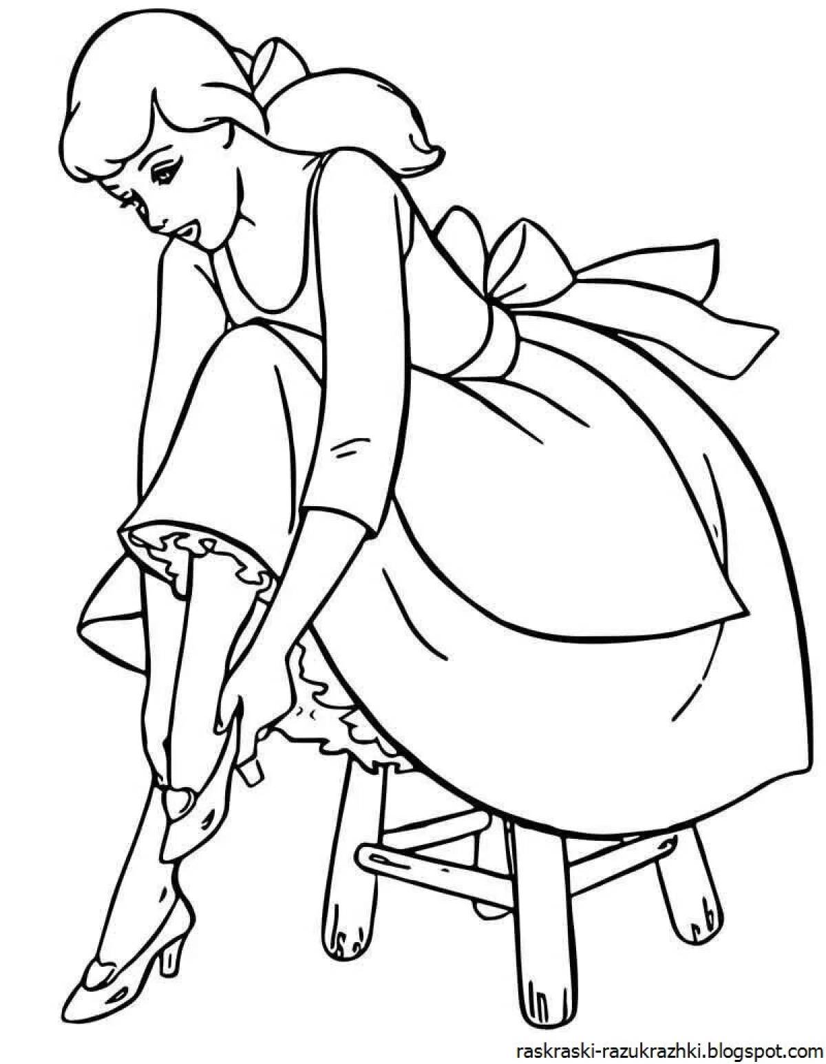 Photo Cinderella glitter coloring book for kids