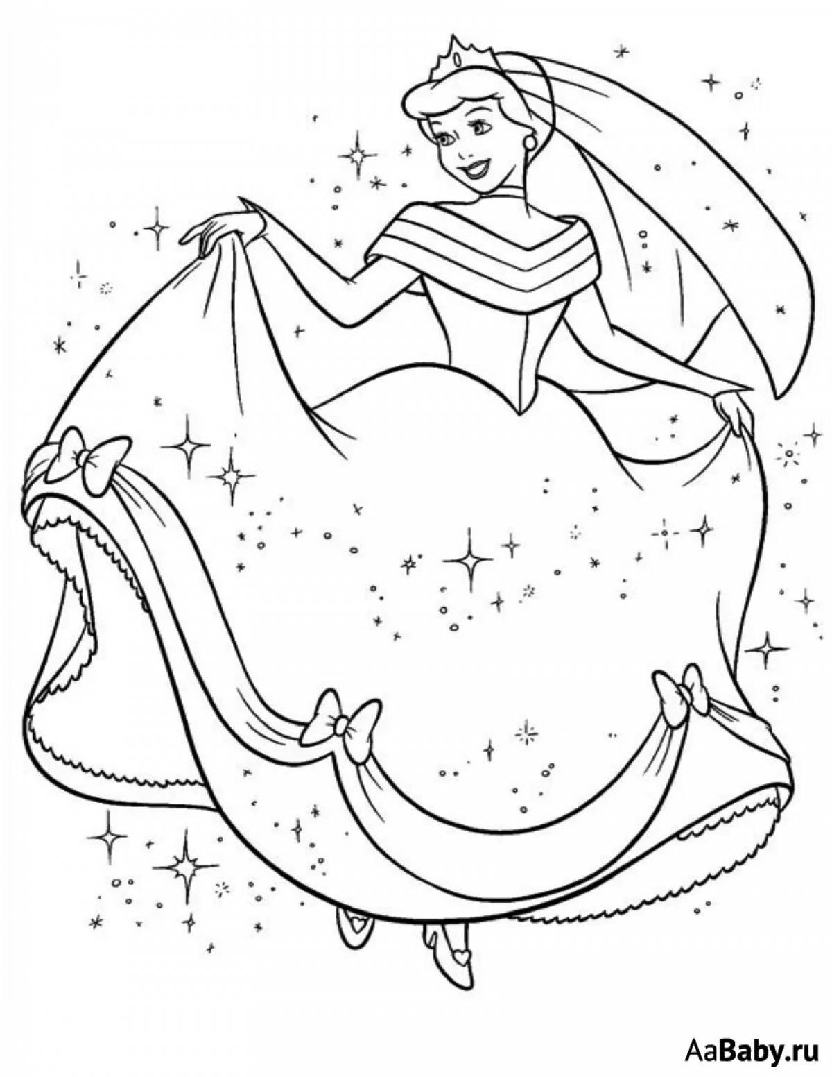 Charming Cinderella coloring book for children 4-5 years old