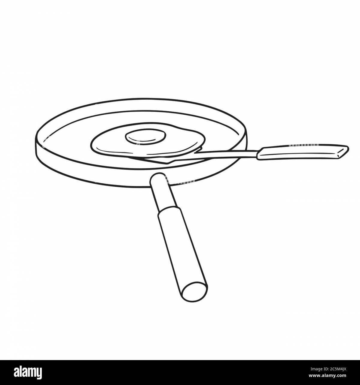 Innovative frying pan coloring book for 3-4 year olds
