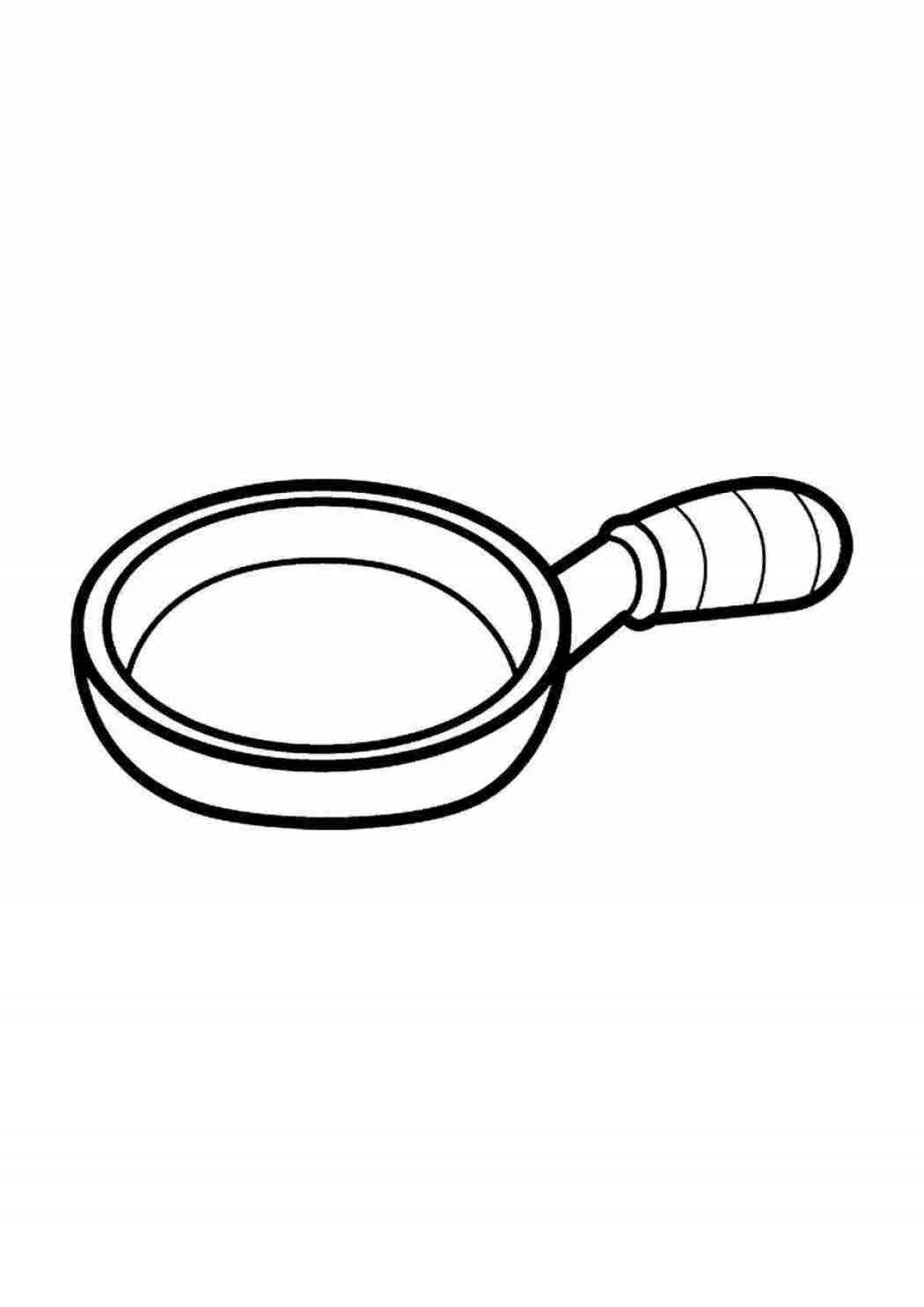 Outstanding frying pan coloring page for 3-4 year olds