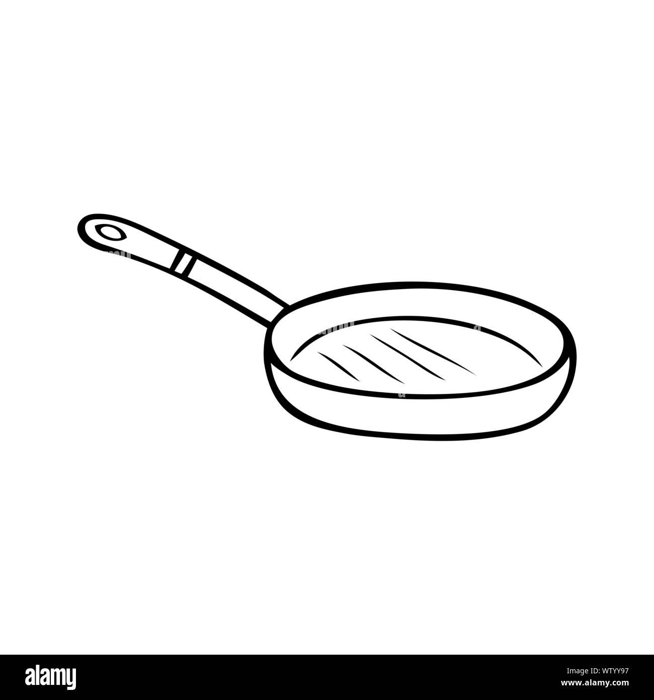 Amazing frying pan coloring page for 3-4 year olds