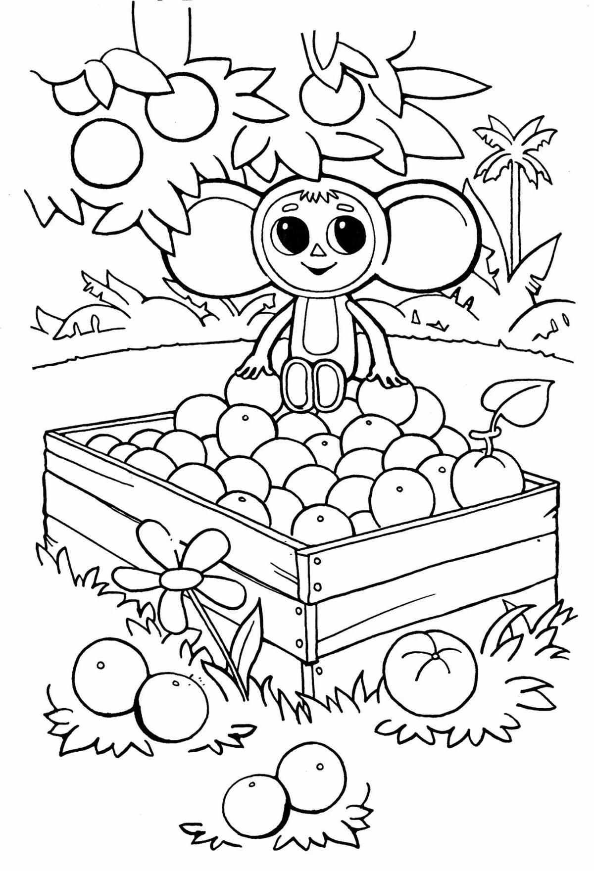 Creative coloring Cheburashka for children 6-7 years old