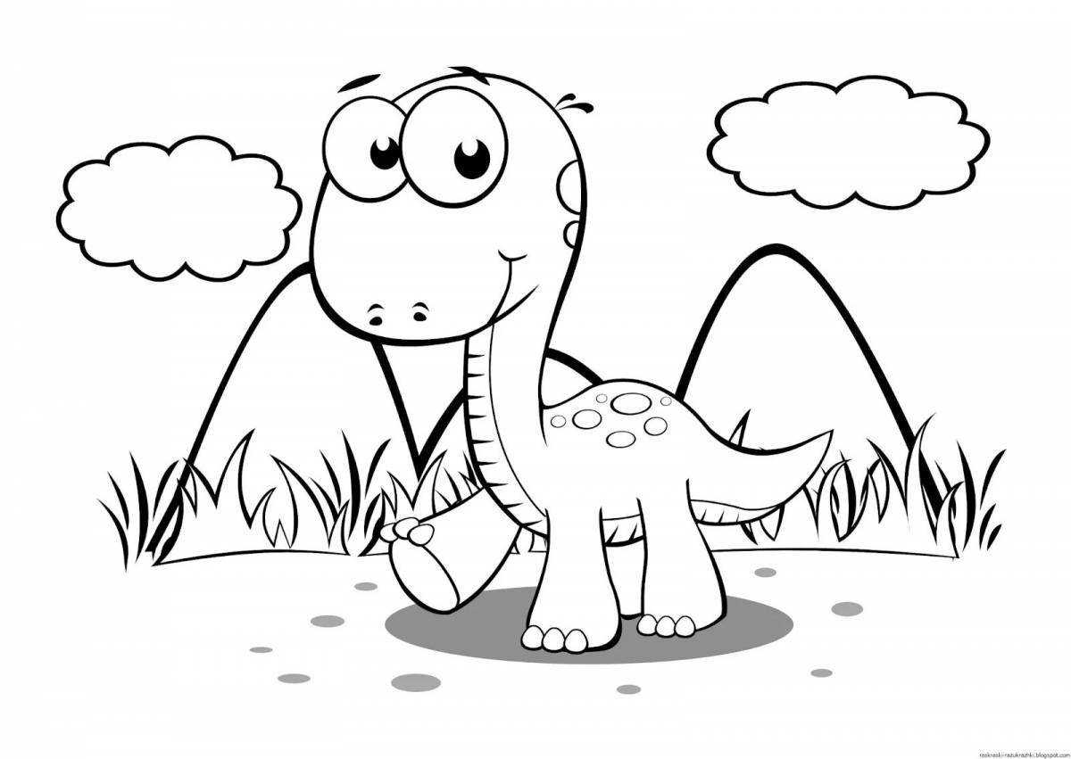 Colorful dinosaurs coloring book for 3-4 year olds