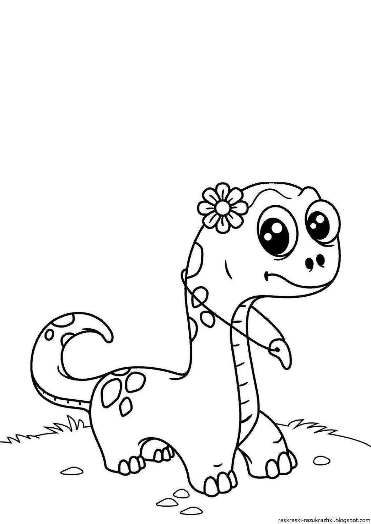 Funny dinosaur coloring pages for 3-4 year olds