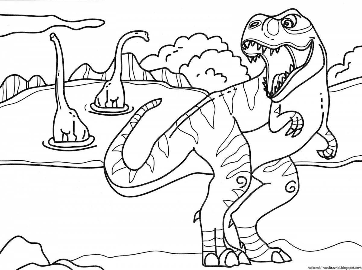 Креативная раскраска динозавров для детей 3-4 лет