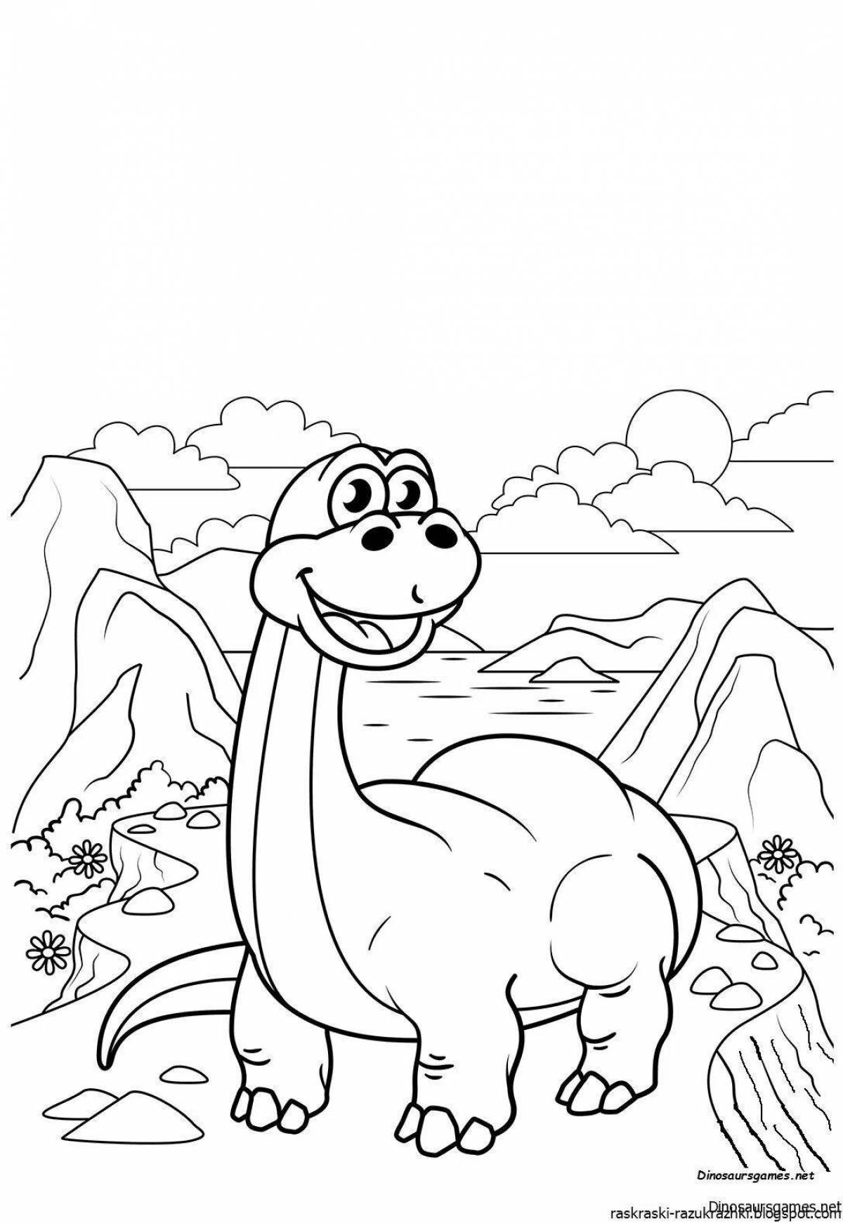 Очаровательная раскраска динозавров для детей 3-4 лет