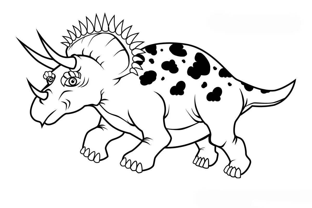 Развлекательная раскраска динозавров для детей 3-4 лет