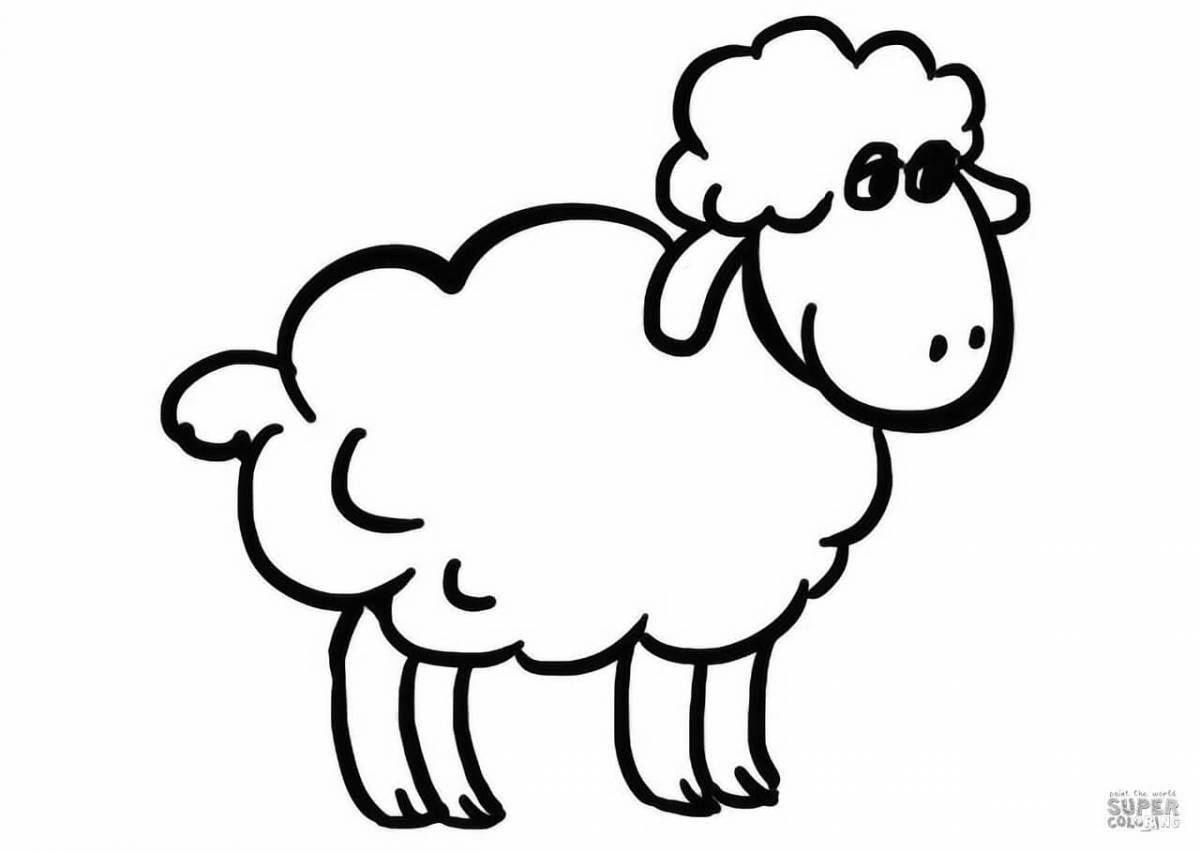 Радостная овечка-раскраска для детей 2-3 лет