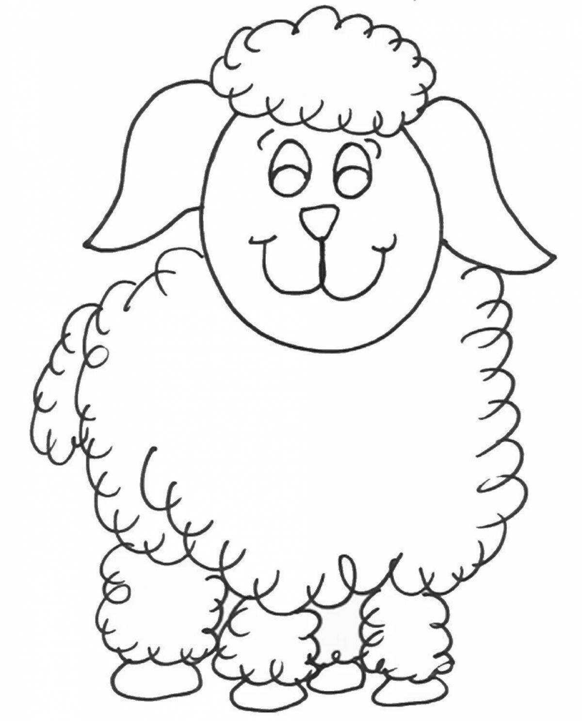 Яркая овечка-раскраска для детей 2-3 лет