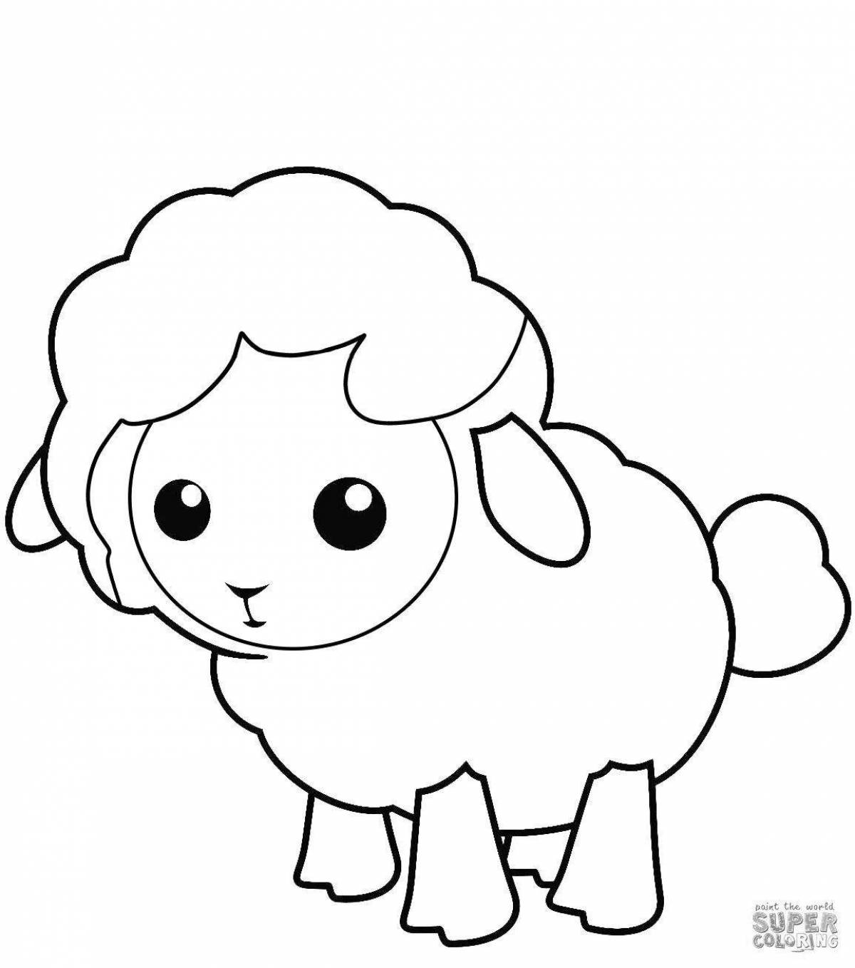 Очаровательная раскраска овечка для детей 2-3 лет
