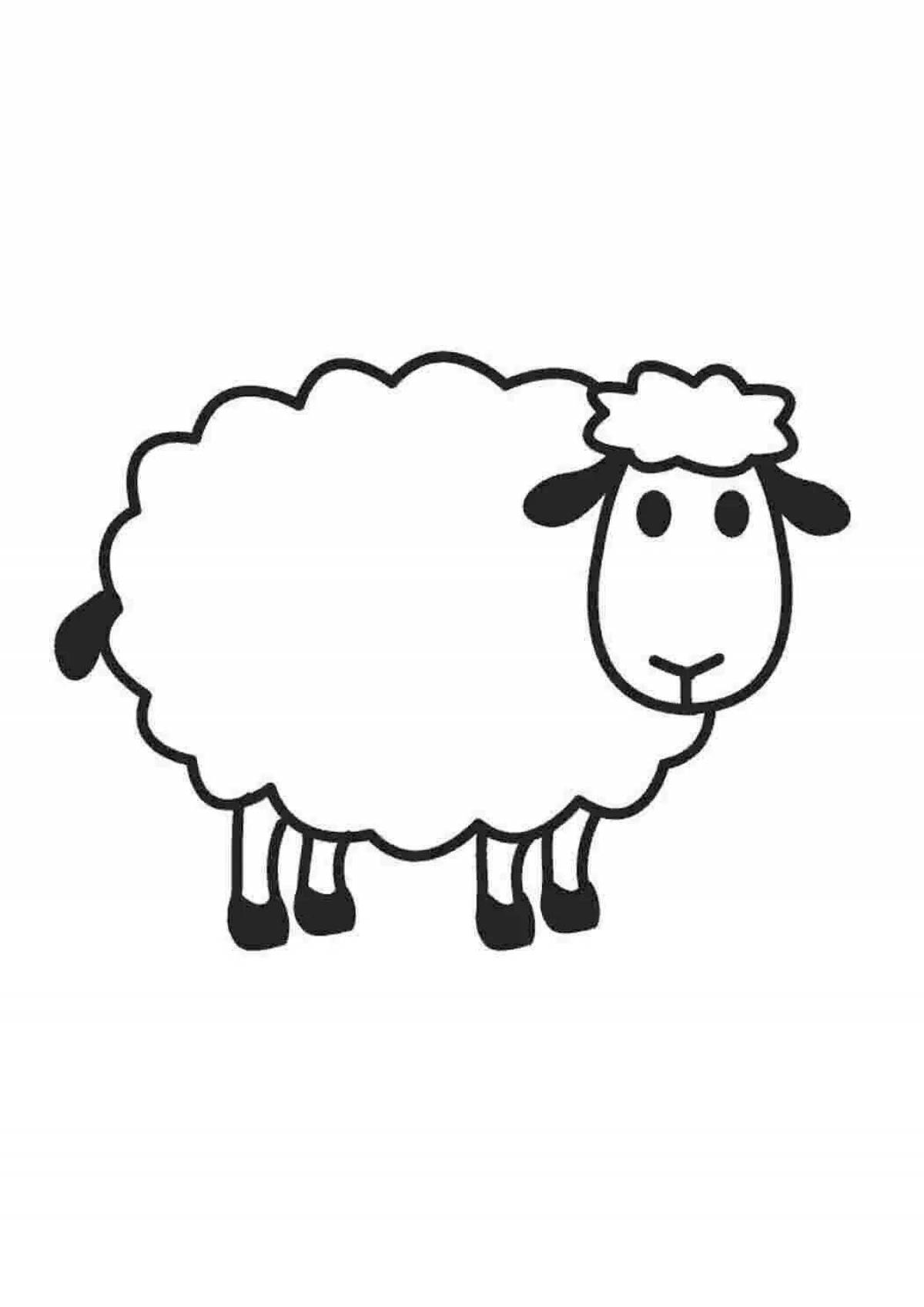Holiday Sheep coloring page for 2-3 year olds