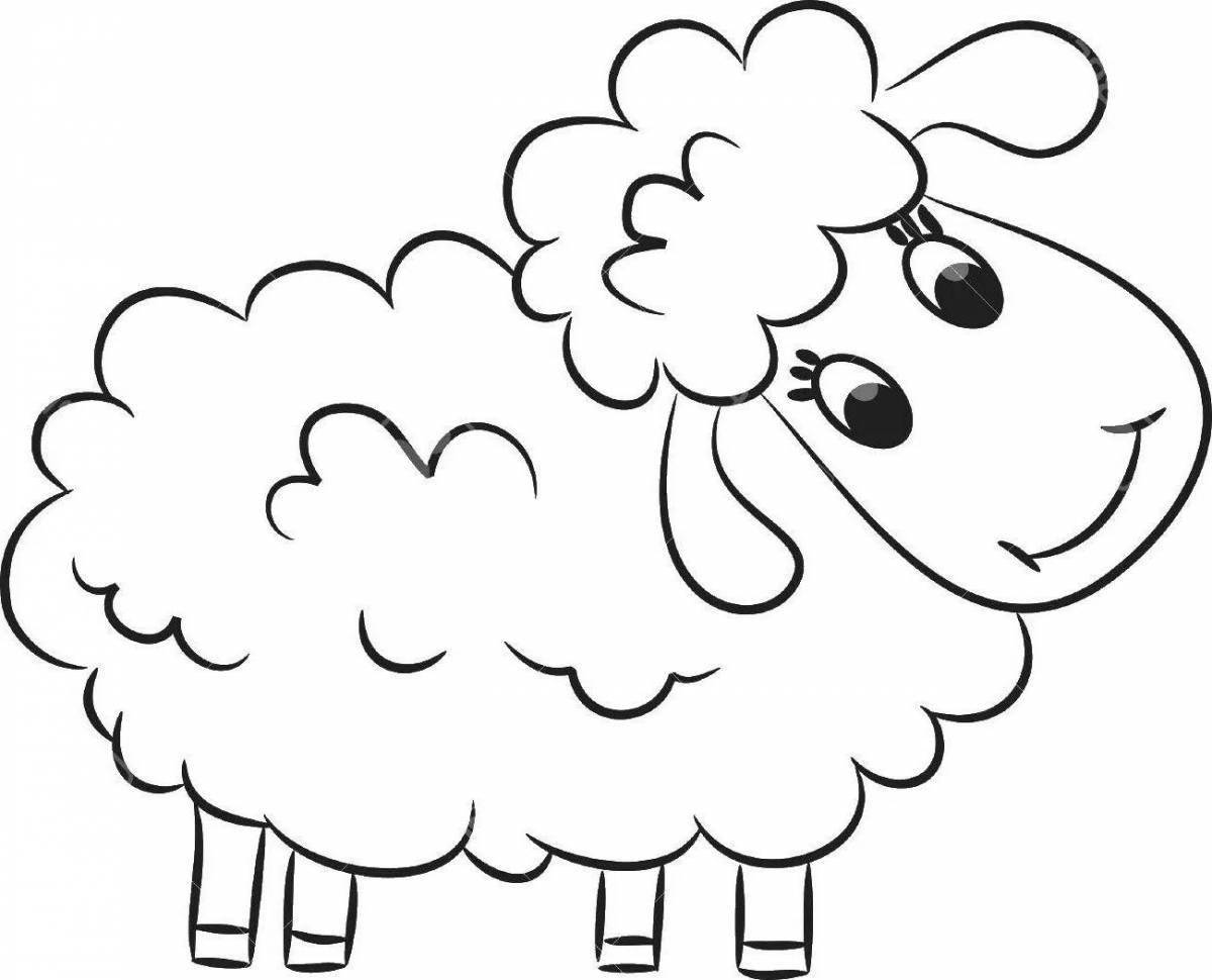 Раскраска солнечная овечка для детей 2-3 лет