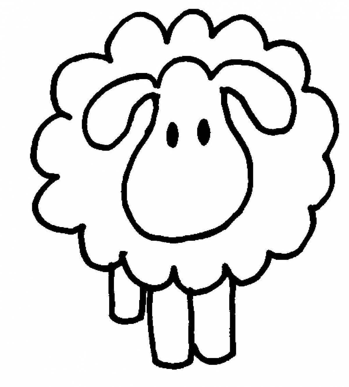 Sheep coloring book for children 2-3 years old