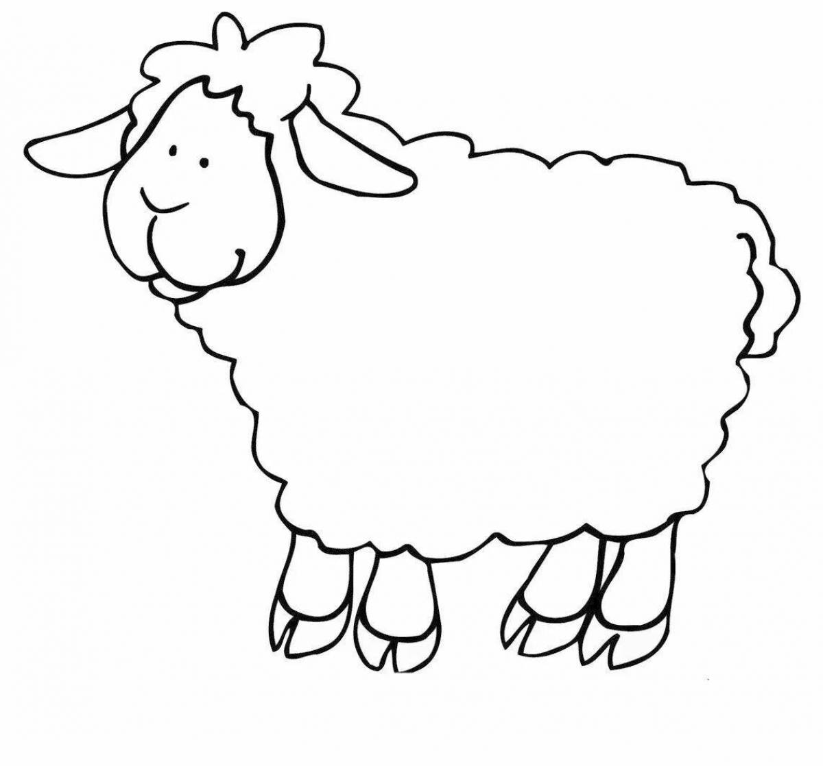Раскраска овечка для игр для детей 2-3 лет