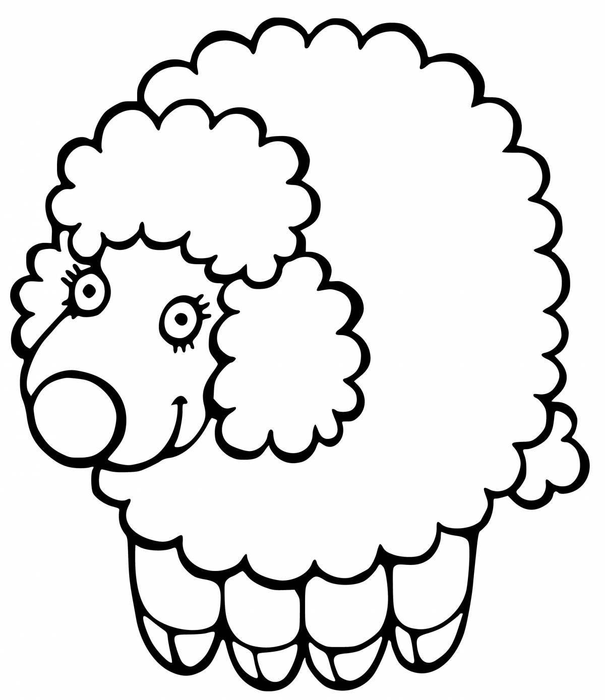 Coloring sheep for children 2-3 years old