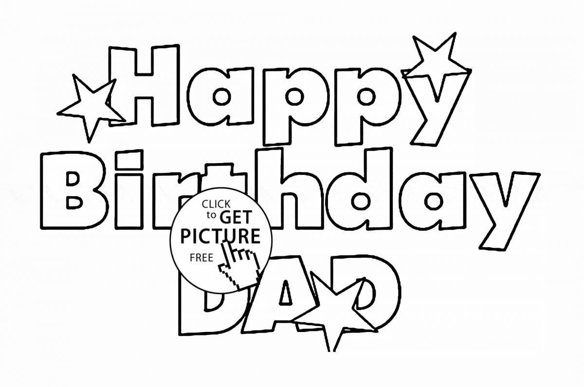 Happy birthday dad coloring book for kids