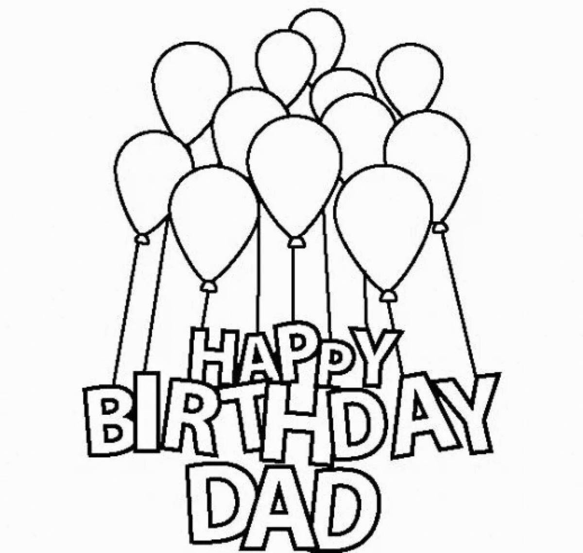 Happy birthday dad coloring pages for kids