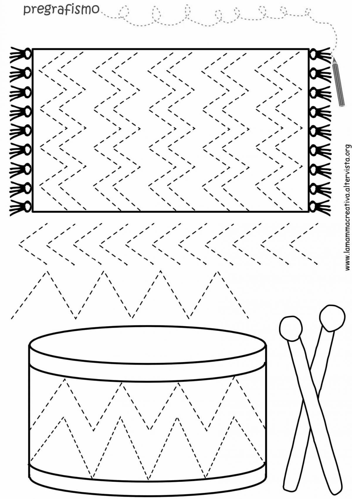 Colorful towel coloring page for 3-4 year olds