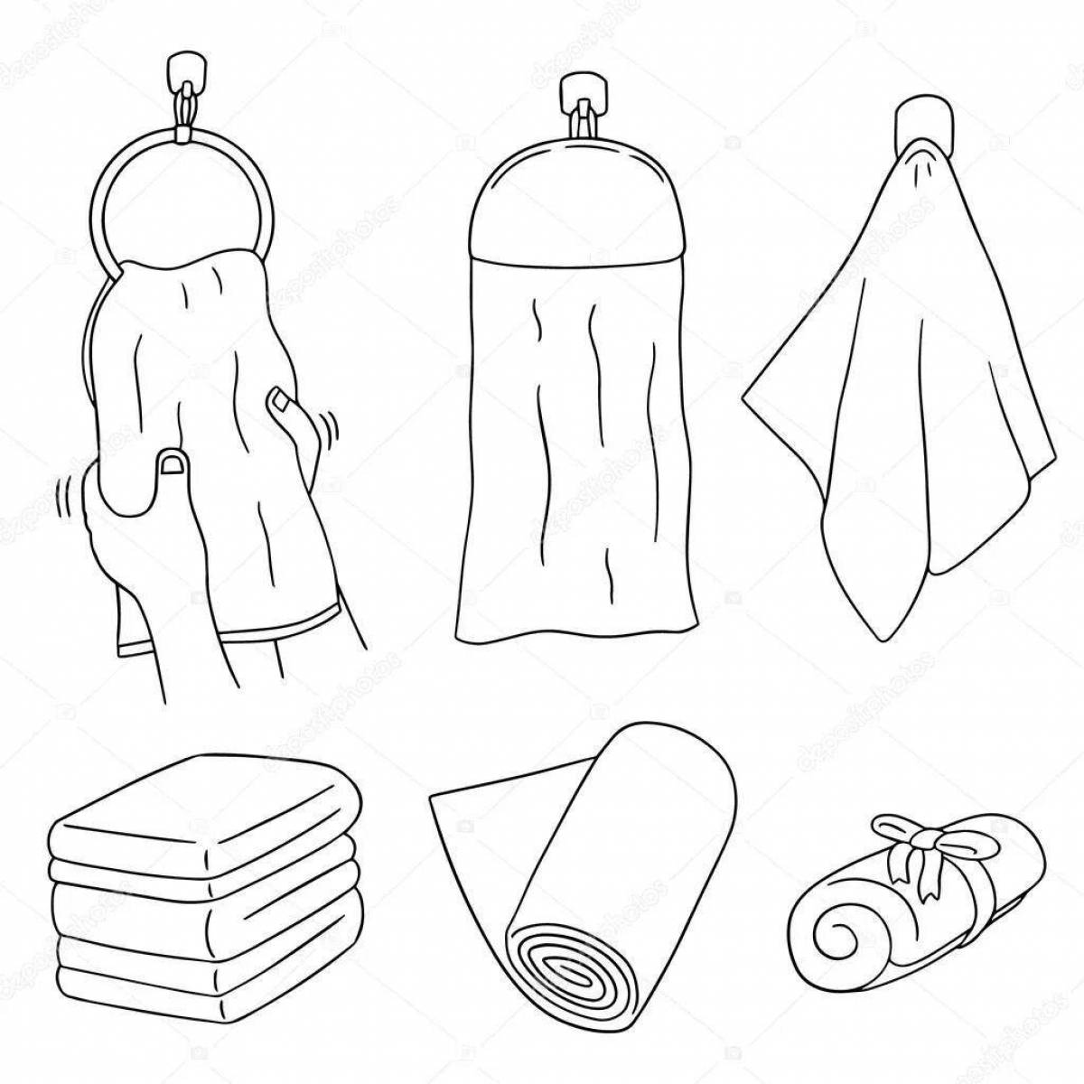 Joyful towel coloring for 3-4 year olds