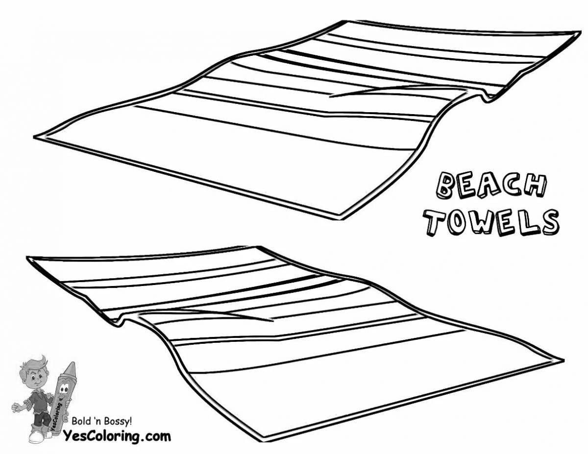 Towel coloring pages with crazy colors for 3-4 year olds