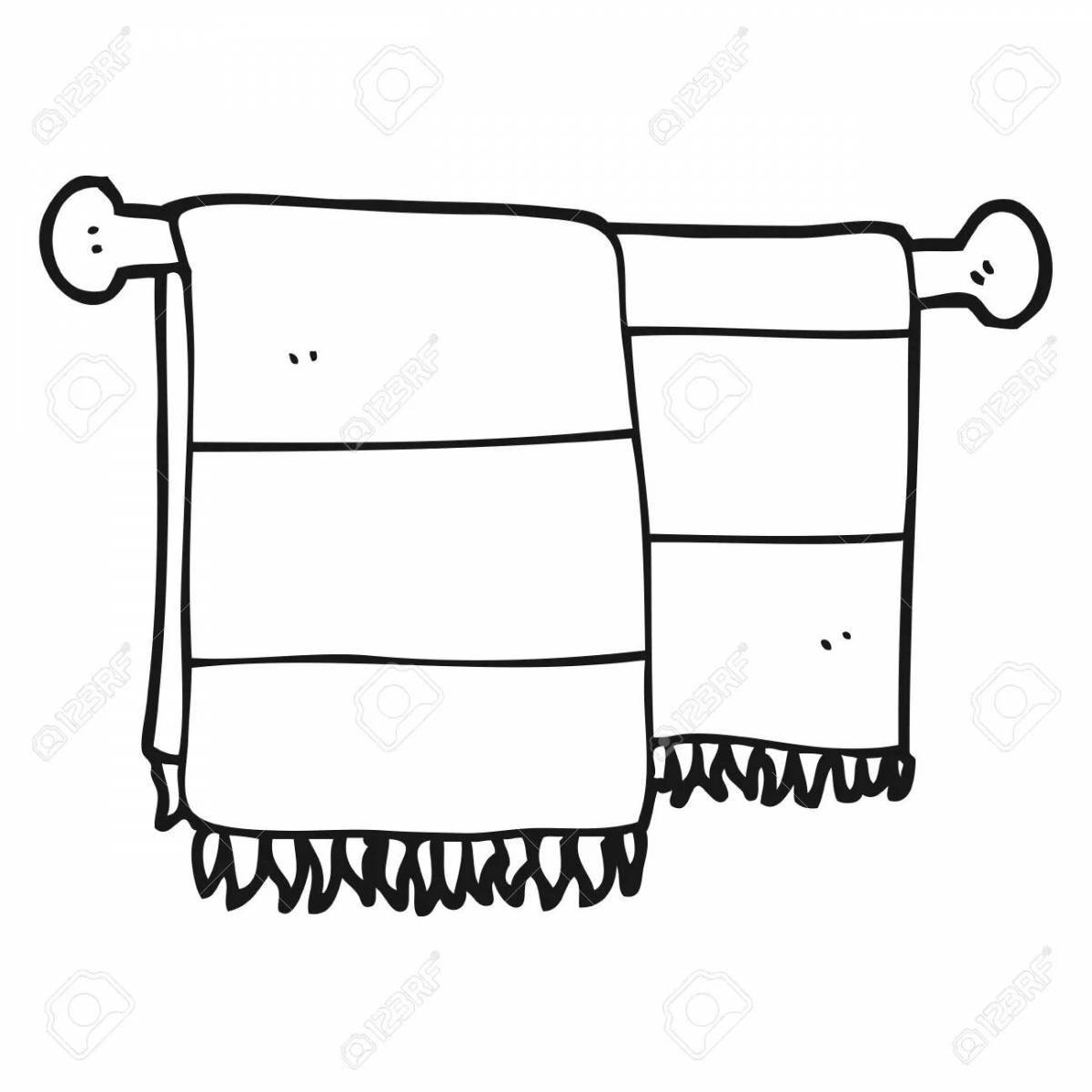 Colorful bright coloring page of towels for children 3-4 years old