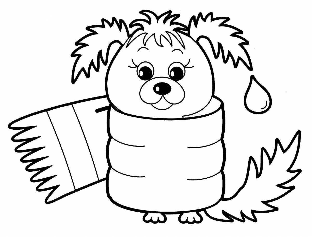 Color dynamic coloring of towels for children 3-4 years old